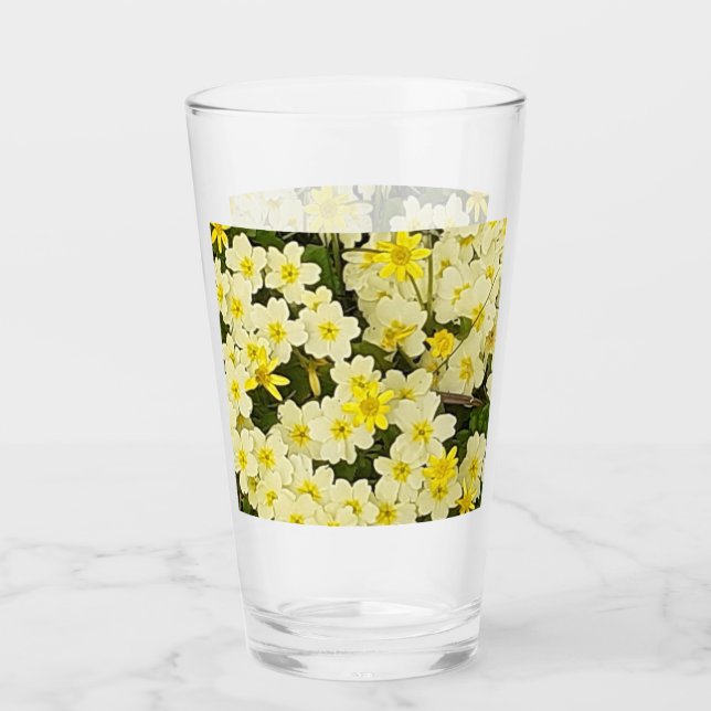Tumbler de vidrio Primroses de primavera (Anverso)