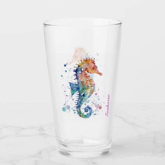 Tumbler de vidrio - Sealife ahorse (Anverso)