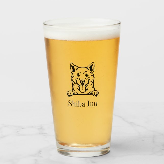 Tumbler de vidrio Shiba Inu (Anverso (lleno))