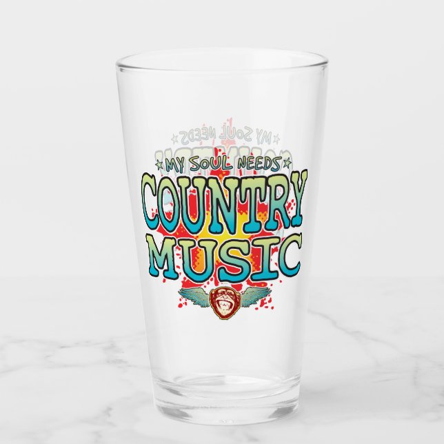Tumbler de vidrio Soul de música country (Anverso)
