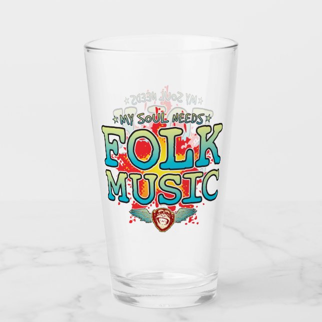 Tumbler de vidrio Soul de música folclórica (Anverso)