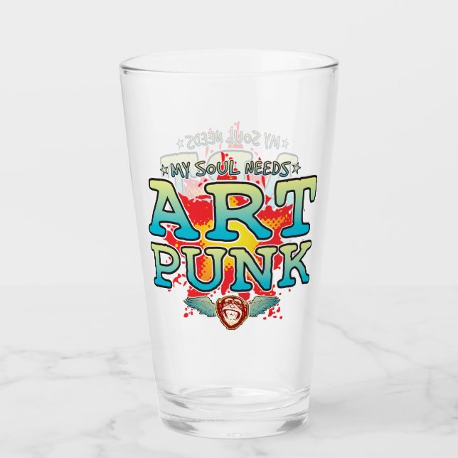 Tumbler de vidrio Soul de Punk de arte (Anverso)