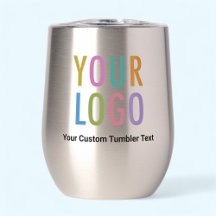 Tumbler de vino de acero inoxidable con logotipo d