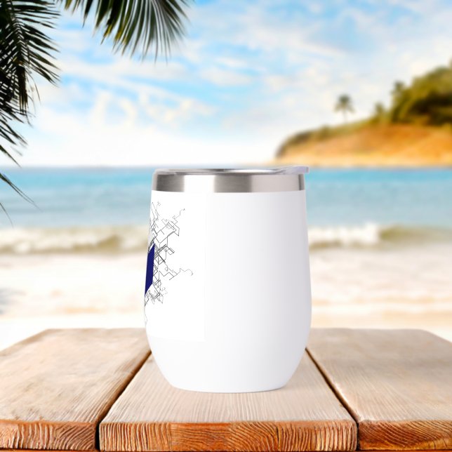 Tumbler de vino de caminata de borrachín en 3D (Playa)