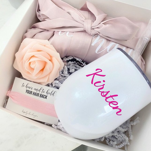 Tumbler de vino de dama de honor personalizado (Personalized Bridesmaid Wine Tumbler)