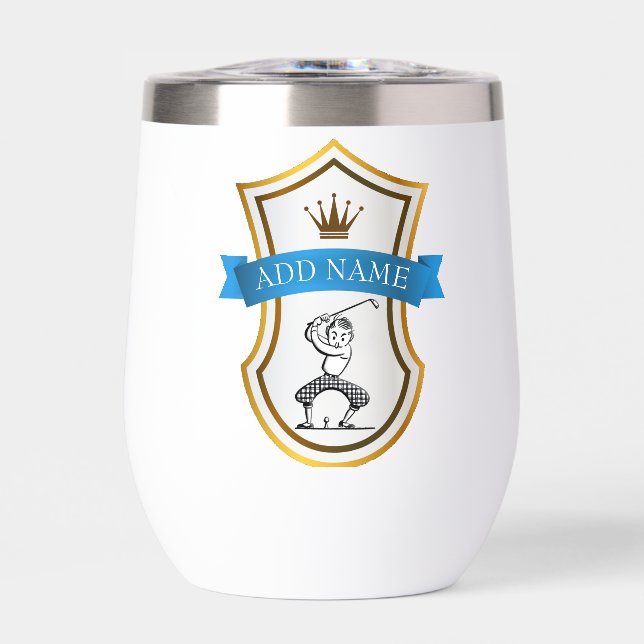 Tumbler de vino de golfista personalizado (Frente)