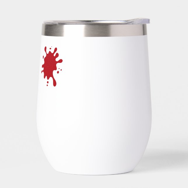 Tumbler de vino de personalizable rojo Splash (Izquierdo)
