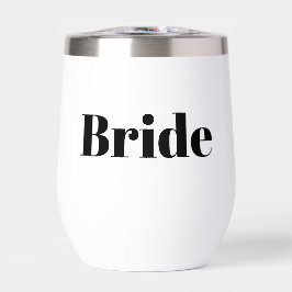 Tumbler de vino sin cáscara de novia blanca