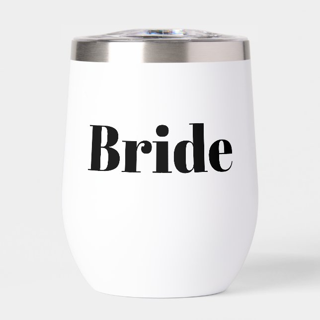 Tumbler de vino sin cáscara de novia blanca (Frente)