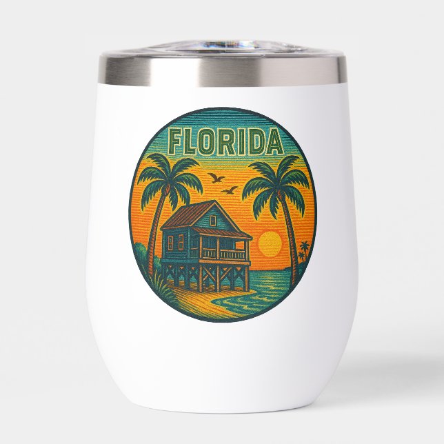 Tumbler de vino sin cáscara del estado de Florida (Frente)