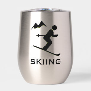 Tumbler de Vino Termal de Diseño de Esquí