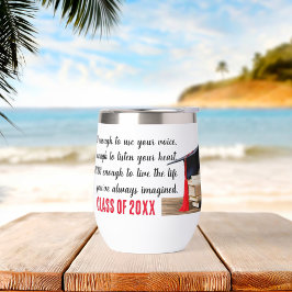 Tumbler de vino térmico audaz, valiente y fuerte