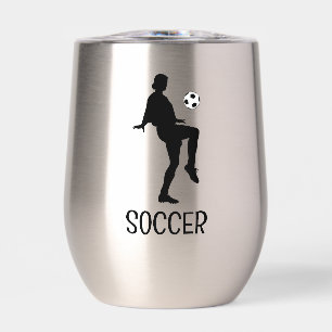 Tumbler de vino térmico de diseño de fútbol