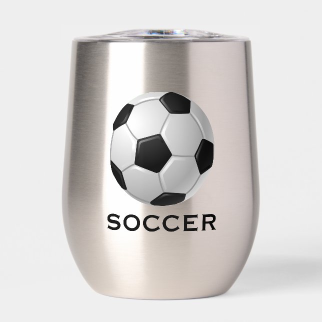 Tumbler de vino térmico de diseño de fútbol (Frente)