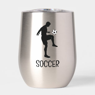 Tumbler de vino térmico de diseño de fútbol