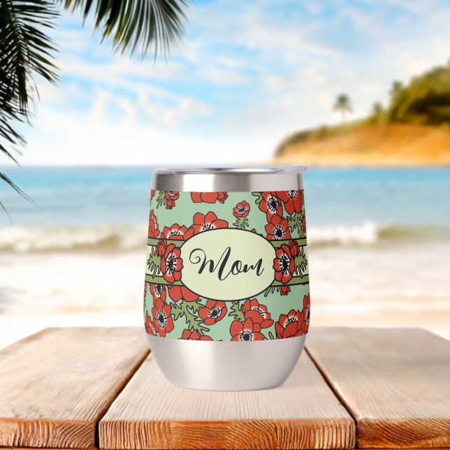 Tumbler de vino térmico personalizado del día de l (Playa)