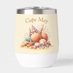 Tumbler personalizado de vino de conchas marinas