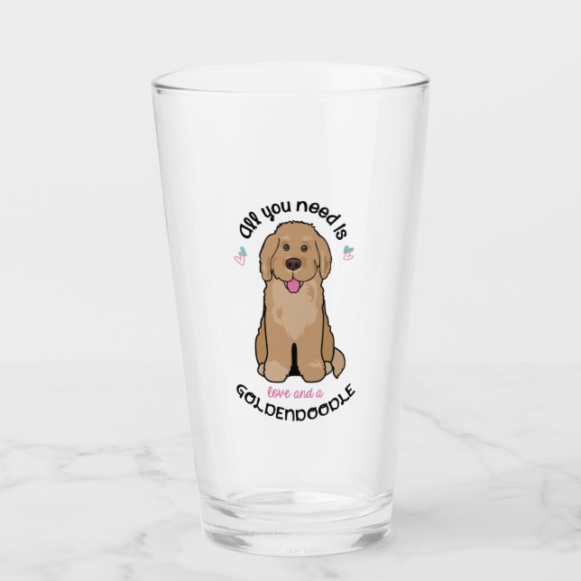 Tumblers de vidrio Goldendoodle (Anverso)