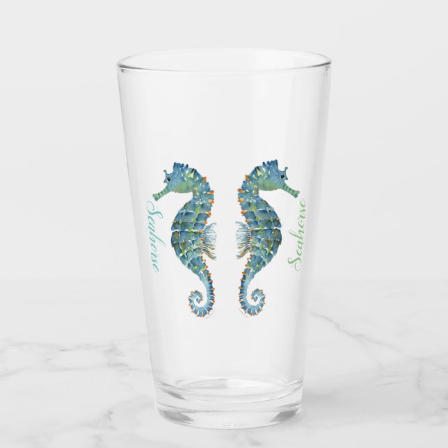Tumblers de vidrio personalizar - caballito de mar (Anverso)