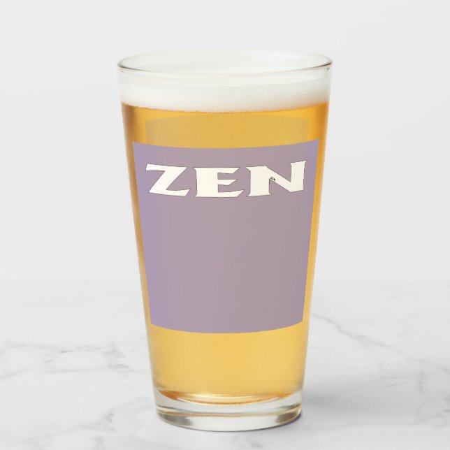 Tumblor de vidrio gris blanco Zen (Anverso (lleno))