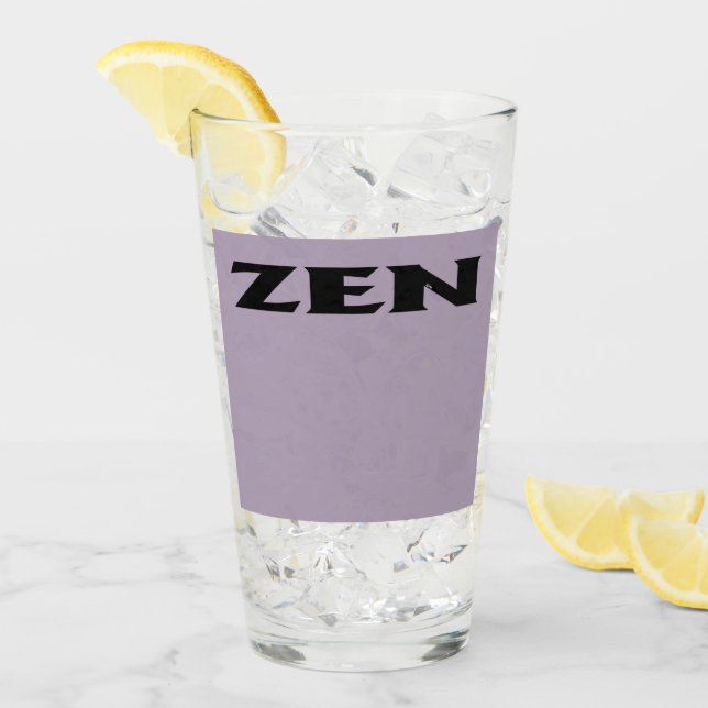 Tumblor de vidrio gris negro zen (Anverso (hielo))