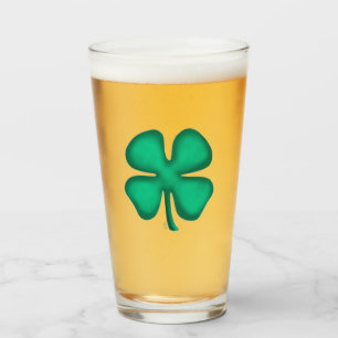 Tumblor de vidrio Lucky 4 Leaf Irish Clover Collin