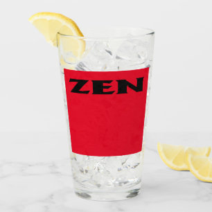 Tumblor de vidrio rojo negro Zen