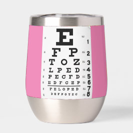 Tumblor de vino térmico de diagrama ocular rosado