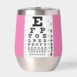 Tumblor de vino térmico de diagrama ocular rosado