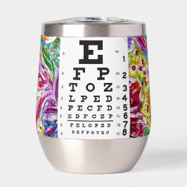 Tumblor de vino térmico de Floral Eye Chart