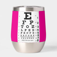 Tumblor de vino térmico Neon Pink Eye Chart