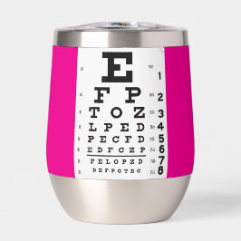 Tumblor de vino térmico Neon Pink Eye Chart