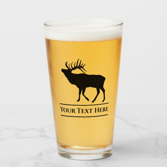 Tumblr de vidrio de cerveza de caza de alce person (Anverso (lleno))