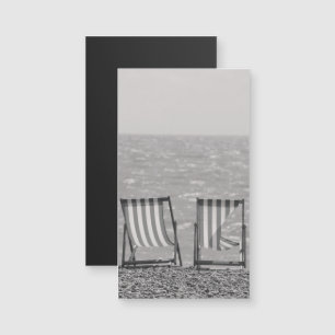 Tumbonas de playa de rayas antiguas