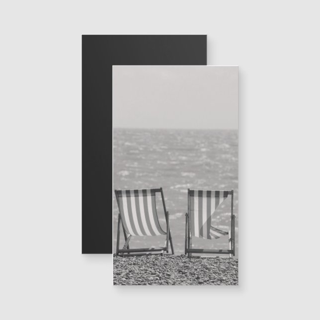 Tumbonas de playa de rayas antiguas (Anverso/Reverso)