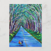 Túnel del árbol de Kauai con postal de galán