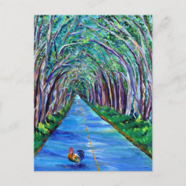 Túnel del árbol de Kauai con postal de galán