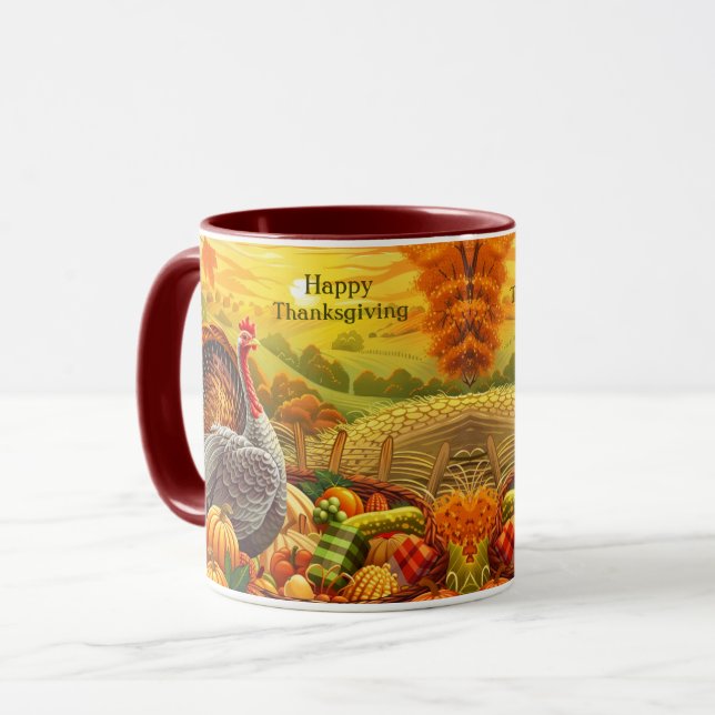Turco de otoño calza la taza de acción de gracias (Anverso izquierdo)