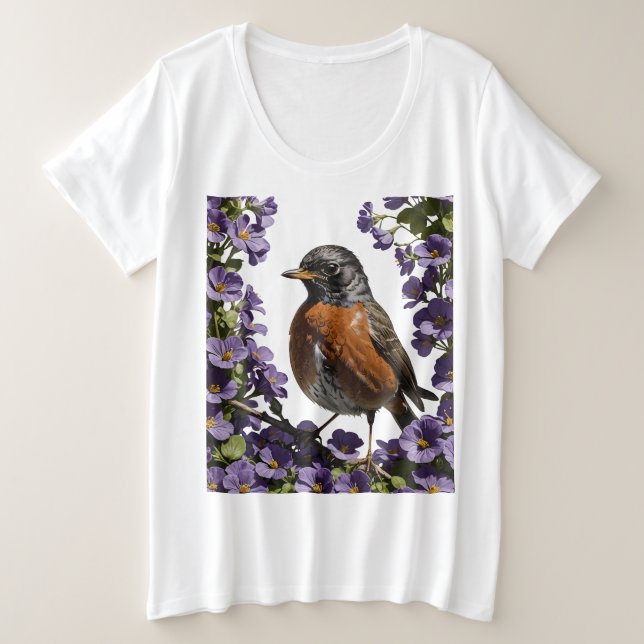 Turdus migratorius y Violeta de Wisconsin Viola  (Anverso del diseño)