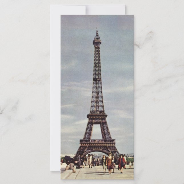 Turistas de época en la Torre Eiffel, París de vac (Anverso)