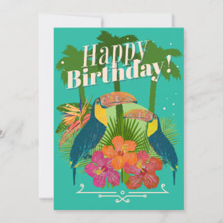 Turistas tropicales Tarjeta de felicitación de cum