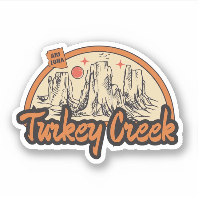 Turkey Creek, Arizona  Calcomanía (Anverso)