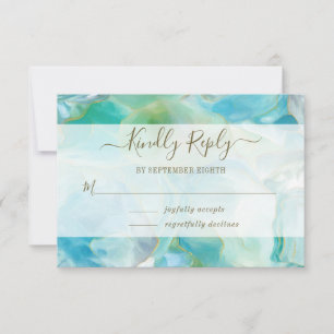Turquesa Acuarela para Boda RSVP