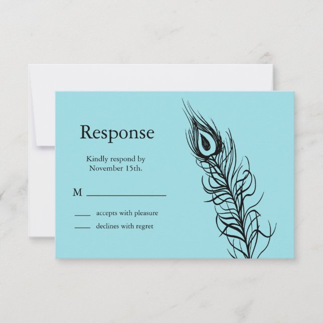 Turquesa Agitar tus plumas de cola RSVP (Anverso)