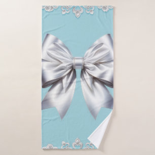 Turquesa Azul Huevo de Robin Gran Lazo Blanco Nupc