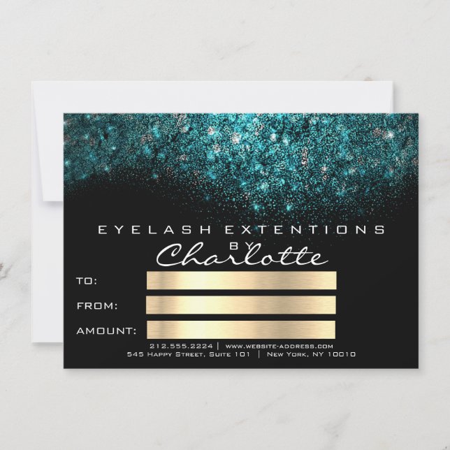 Turquesa Azul Negro Blanco Certificado Regalo (Anverso)