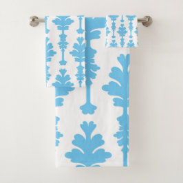 Turquesa Blanco y Azul Damasco Glamour Moderno