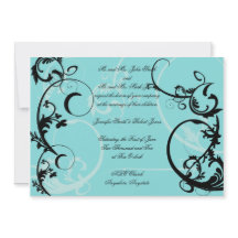 Turquesa con invitación a la boda de negras