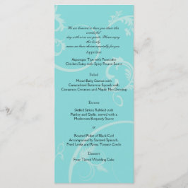Turquesa con Swirl Negro Flourier Menú Boda