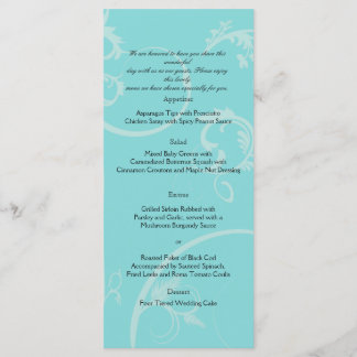 Turquesa con Swirl Negro Flourier Menú Boda
